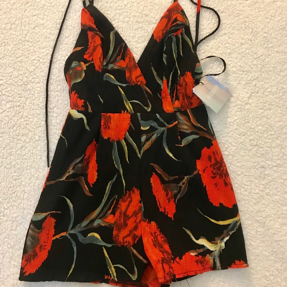 Missguided Floral Print Romper